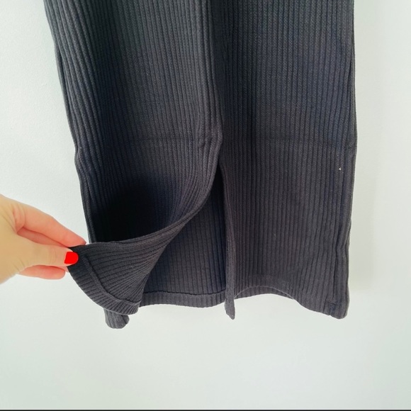 American Apparel NWOT Black Ribbed Midi Tube Dress - Picture 5 of 7